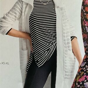 CAbi NWT White Open Stitch Cardigan #6237 XS
